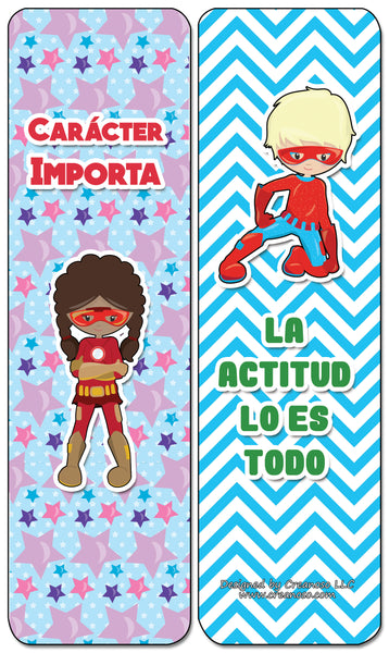 Creanoso Spanish Superhero Character Matters Bookmarks - Premium Gifts and Stocking Stuffers