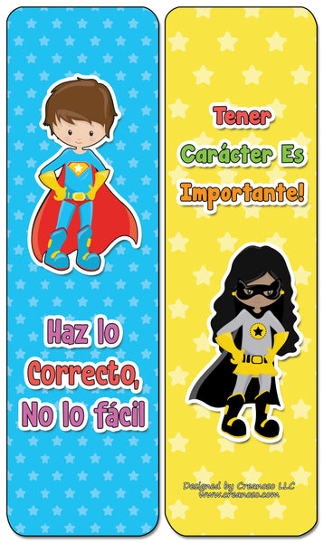 Creanoso Spanish Superhero Character Matters Bookmarks - Premium Gifts and Stocking Stuffers
