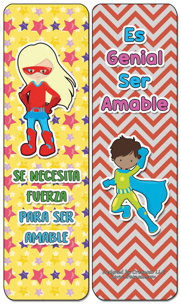 Creanoso Spanish Superhero Character Matters Bookmarks - Premium Gifts and Stocking Stuffers