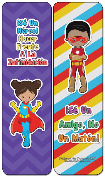 Creanoso Spanish Superhero Character Matters Bookmarks - Premium Gifts and Stocking Stuffers
