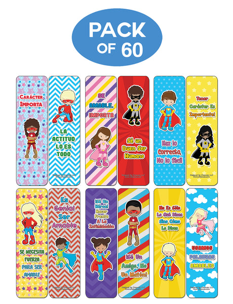 Creanoso Spanish Superhero Character Matters Bookmarks - Premium Gifts and Stocking Stuffers