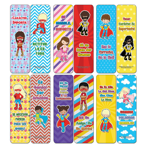 Creanoso Spanish Superhero Character Matters Bookmarks - Premium Gifts and Stocking Stuffers