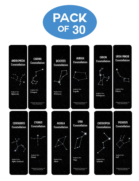 Creanoso Constellations and Their Brightest Stars Bookmarks Cards - Premium Quality Gift Set