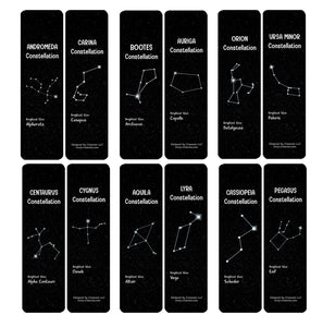 Creanoso Constellations and Their Brightest Stars Bookmarks Cards - Premium Quality Gift Set