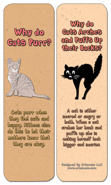 Creanoso Why Cats Do That Bookmarks (60-Pack) - Premium Quality Gift Ideas for Children, Teens, & Adults for All Occasions - Stocking Stuffers Party Favor & Giveaways