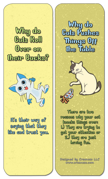 Creanoso Why Cats Do That Bookmarks (60-Pack) - Premium Quality Gift Ideas for Children, Teens, & Adults for All Occasions - Stocking Stuffers Party Favor & Giveaways
