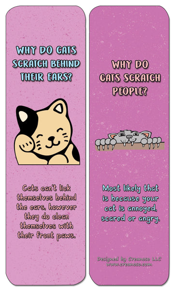 Creanoso Why Cats Do That Bookmarks (60-Pack) - Premium Quality Gift Ideas for Children, Teens, & Adults for All Occasions - Stocking Stuffers Party Favor & Giveaways