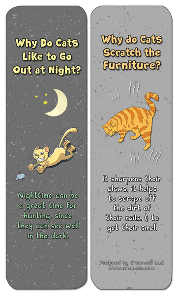 Creanoso Why Cats Do That Bookmarks (60-Pack) - Premium Quality Gift Ideas for Children, Teens, & Adults for All Occasions - Stocking Stuffers Party Favor & Giveaways