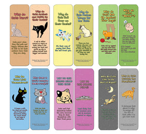 Creanoso Why Cats Do That Bookmarks (60-Pack) - Premium Quality Gift Ideas for Children, Teens, & Adults for All Occasions - Stocking Stuffers Party Favor & Giveaways