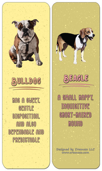 Creanoso Dog Breeds and Characteristics Bookmarks - Premium Gift Set