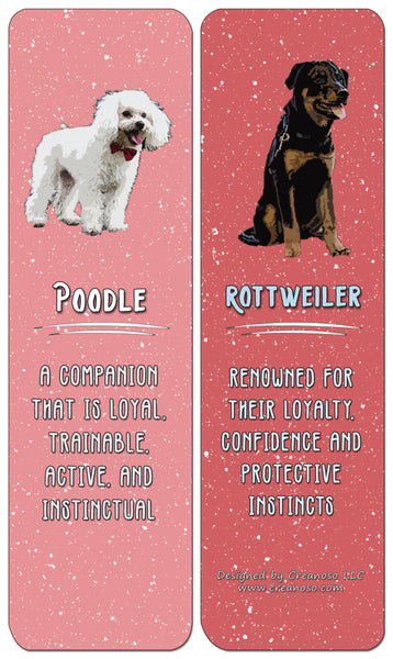 Creanoso Dog Breeds and Characteristics Bookmarks - Premium Gift Set