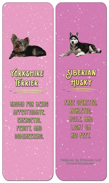 Creanoso Dog Breeds and Characteristics Bookmarks - Premium Gift Set
