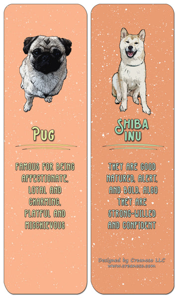 Creanoso Dog Breeds and Characteristics Bookmarks - Premium Gift Set