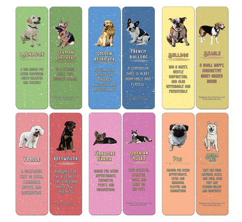 Creanoso Dog Breeds and Characteristics Bookmarks - Premium Gift Set