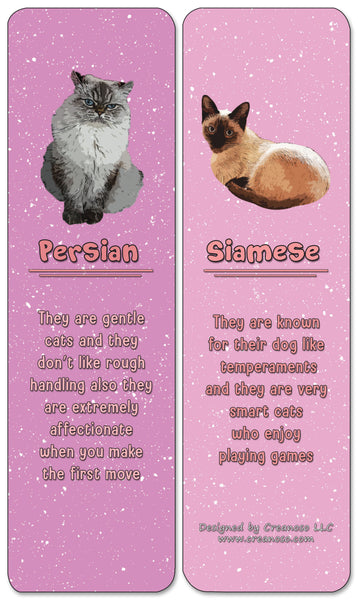 Creanoso Cat Breeds and Characteristics Bookmarks - Premium Gift Cards