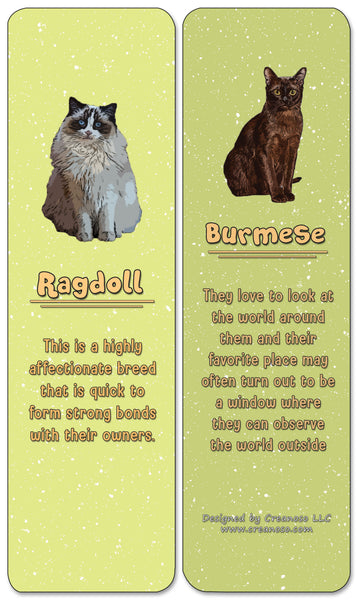 Creanoso Cat Breeds and Characteristics Bookmarks - Premium Gift Cards