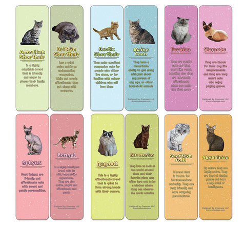 Creanoso Cat Breeds and Characteristics Bookmarks - Premium Gift Cards