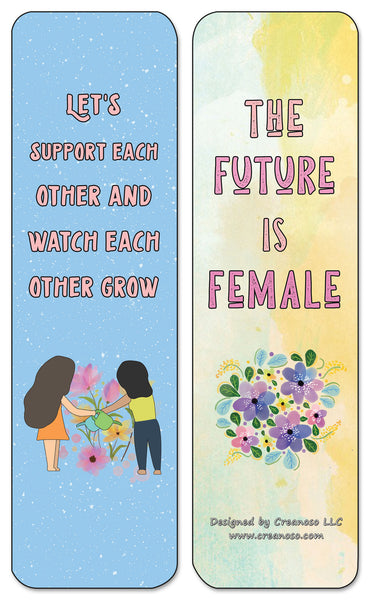 Creanoso Women Supporting Women Quotes Bookmarks Cards - Premium Gift Set