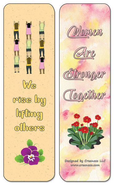 Creanoso Women Supporting Women Quotes Bookmarks Cards - Premium Gift Set