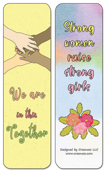 Creanoso Women Supporting Women Quotes Bookmarks Cards - Premium Gift Set