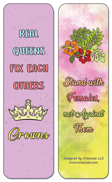 Creanoso Women Supporting Women Quotes Bookmarks Cards - Premium Gift Set