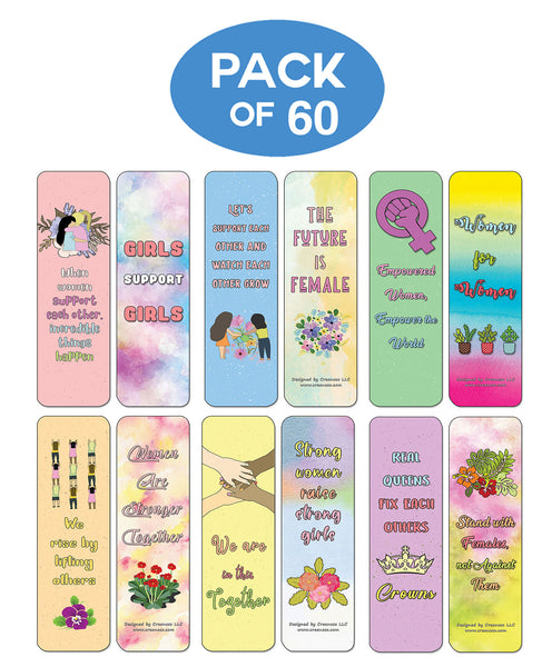 Creanoso Women Supporting Women Quotes Bookmarks Cards - Premium Gift Set