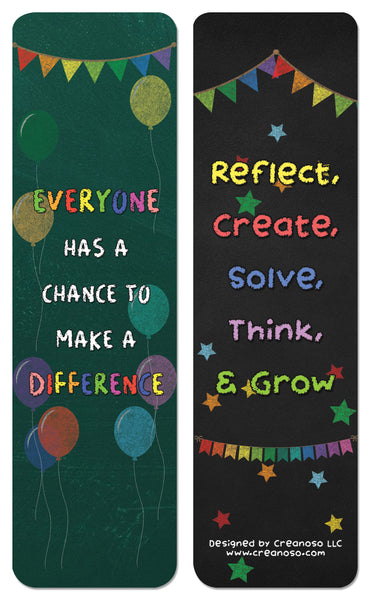 Creanoso Colorful  Motivational Positive Encouragement Bookmarks - Gift Set