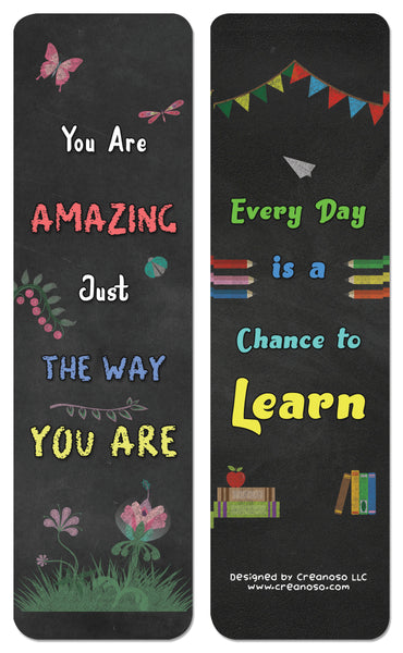 Creanoso Colorful  Motivational Positive Encouragement Bookmarks - Gift Set