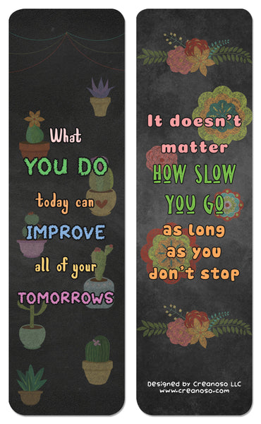 Creanoso Colorful  Motivational Positive Encouragement Bookmarks - Gift Set