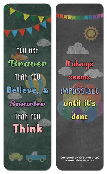 Creanoso Colorful  Motivational Positive Encouragement Bookmarks - Gift Set