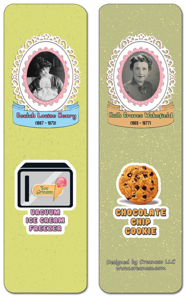 Creanoso Famous Female Inventors and Their Inventions Educational Bookmarks Cards - Gift Set