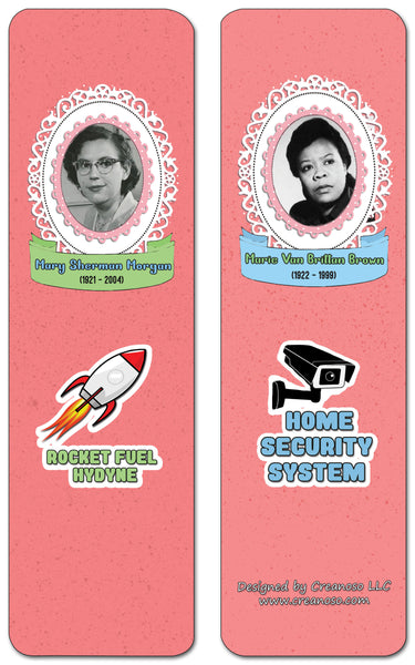 Creanoso Famous Female Inventors and Their Inventions Educational Bookmarks Cards - Gift Set