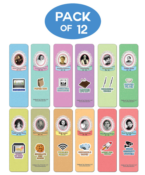 Creanoso Famous Female Inventors and Their Inventions Educational Bookmarks Cards - Gift Set