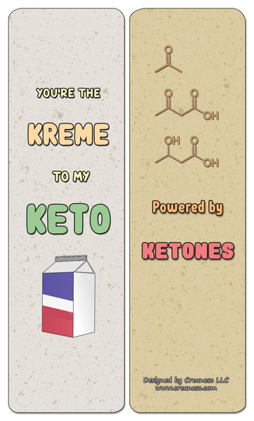 Creanoso Funny Keto Bookmarks Cards (60-Pack) - Premium Quality Gift Ideas for Children, Teens, & Adults for All Occasions - Stocking Stuffers Party Favor & Giveaways