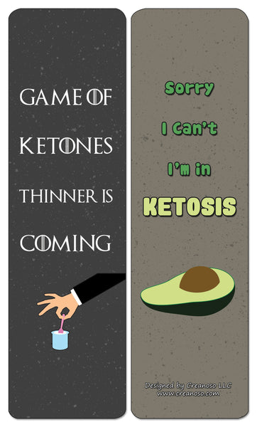 Creanoso Funny Keto Bookmarks Cards (60-Pack) - Premium Quality Gift Ideas for Children, Teens, & Adults for All Occasions - Stocking Stuffers Party Favor & Giveaways