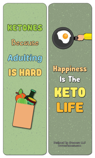 Creanoso Funny Keto Bookmarks Cards (60-Pack) - Premium Quality Gift Ideas for Children, Teens, & Adults for All Occasions - Stocking Stuffers Party Favor & Giveaways