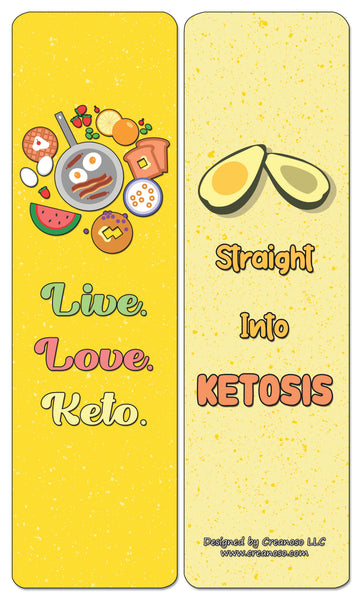 Creanoso Funny Keto Bookmarks Cards (60-Pack) - Premium Quality Gift Ideas for Children, Teens, & Adults for All Occasions - Stocking Stuffers Party Favor & Giveaways
