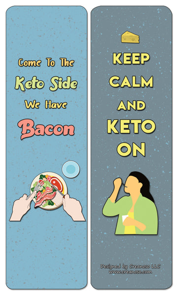 Creanoso Funny Keto Bookmarks Cards (60-Pack) - Premium Quality Gift Ideas for Children, Teens, & Adults for All Occasions - Stocking Stuffers Party Favor & Giveaways