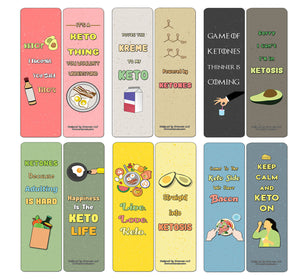 Creanoso Funny Keto Bookmarks Cards (60-Pack) - Premium Quality Gift Ideas for Children, Teens, & Adults for All Occasions - Stocking Stuffers Party Favor & Giveaways