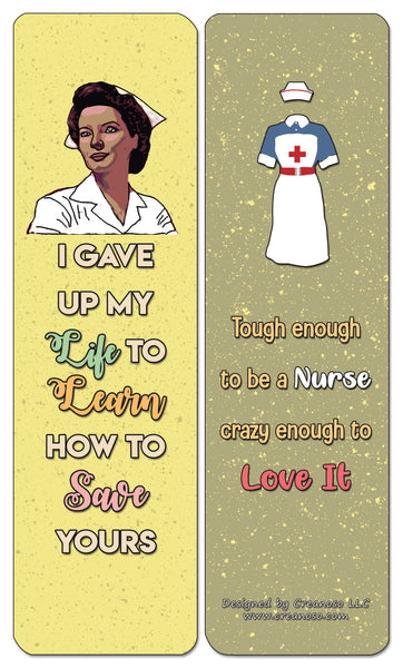 Creanoso Funny Nurse Bookmarks Cards (60-Pack) - Premium Quality Gift Ideas for Children, Teens, & Adults for All Occasions - Stocking Stuffers Party Favor & Giveaways