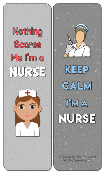 Creanoso Funny Nurse Bookmarks Cards (60-Pack) - Premium Quality Gift Ideas for Children, Teens, & Adults for All Occasions - Stocking Stuffers Party Favor & Giveaways