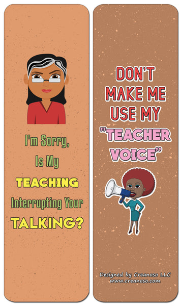 Creanoso Funny Teacher Bookmark - Stocking Stuffers Premium Quality Gift Ideas - Party Favors