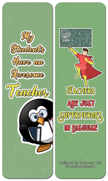 Creanoso Funny Teacher Bookmark - Stocking Stuffers Premium Quality Gift Ideas - Party Favors