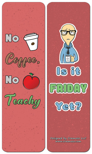 Creanoso Funny Teacher Bookmark - Stocking Stuffers Premium Quality Gift Ideas - Party Favors