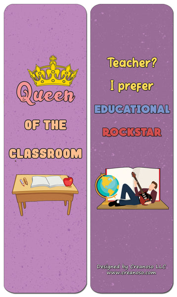 Creanoso Funny Teacher Bookmark - Premium Gift Set - Awesome Stocking Stuffers