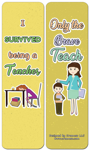 Creanoso Funny Teacher Bookmark - Stocking Stuffers Premium Quality Gift Ideas - Party Favors