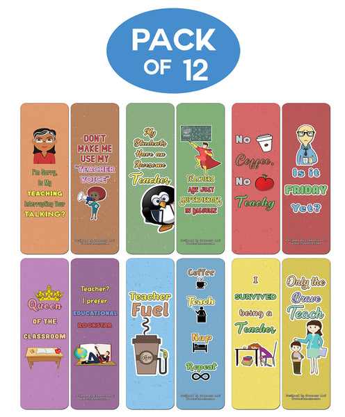 Creanoso Funny Teacher Bookmark - Stocking Stuffers Premium Quality Gift Ideas - Party Favors