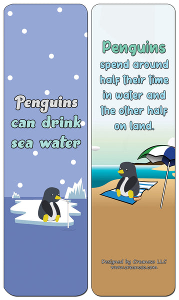 Creanoso Penguin Bookmarks (30-Pack) - Assorted Designs for Children - Classroom Reward Incentives for Students - Stocking Stuffers Party Favors & Giveaways for Teens & Adults