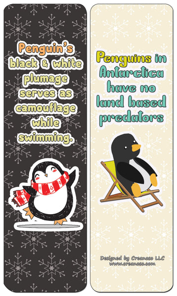 Creanoso Penguin Bookmarks (30-Pack) - Assorted Designs for Children - Classroom Reward Incentives for Students - Stocking Stuffers Party Favors & Giveaways for Teens & Adults