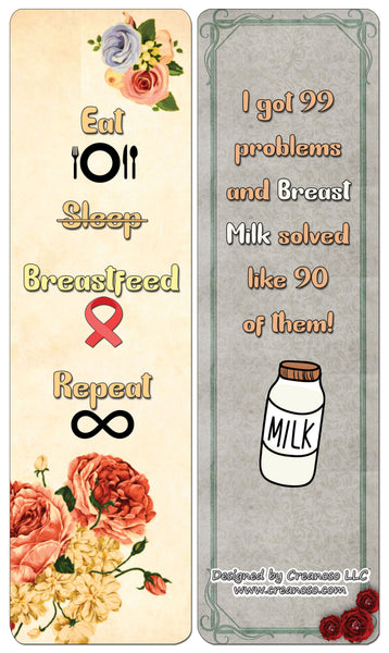 Creanoso Breastfeeding Cards (30-Pack) - Assorted Designs for Mothers - Classroom Reward Incentives for Females - Stocking Stuffers Party Favors & Giveaways for Teens & Adults